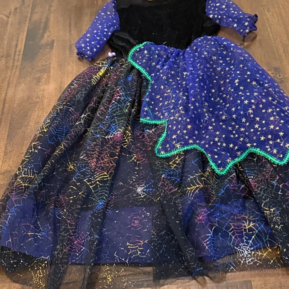Target Purple and Black Starry Kids Witch Costume Dress - Picture 7 of 8
